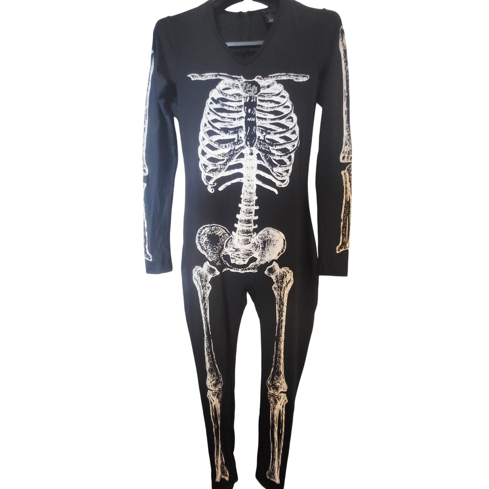 Leg Avenue Women's Skeleton Halloween Bodysuit Costume - Size Small - Picture 2 of 6